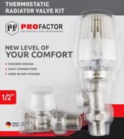 Комплект термостатический 3/4" д/радиаторов угловой PROFactor (PF RVT 388)