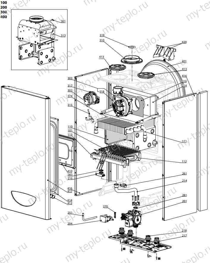 Запчасти для Ariston HS X 24 FF: схема Запчасти Ariston HS X 24 FF купить в Красноярске